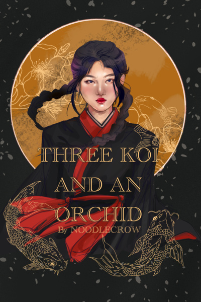Three Koi and an Orchid
